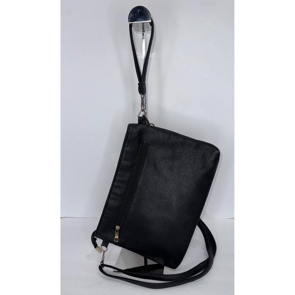 Yoki Black Gold Studed Crossbody Clutch Wristlet Zip Closure Goth Y2K Bikercore - Picture 6 of 9